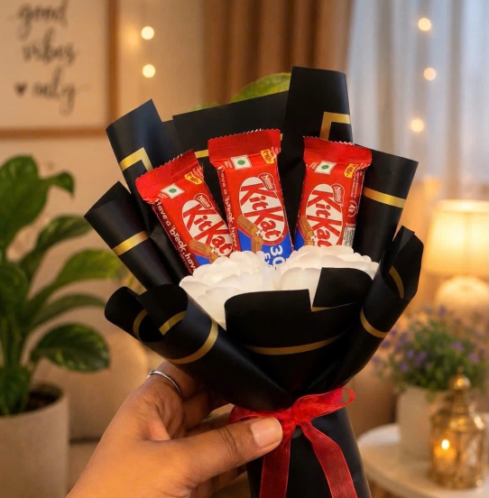 🎀 Bó Hoa Kẹo KitKat – Thiết Kế Tỉ Mỉ, Ngọt Ngào & Ấn Tượng