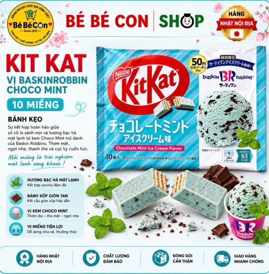 ☕ KitKat Bakinrobbin Choco Mint Tỉnh Táo The Mát