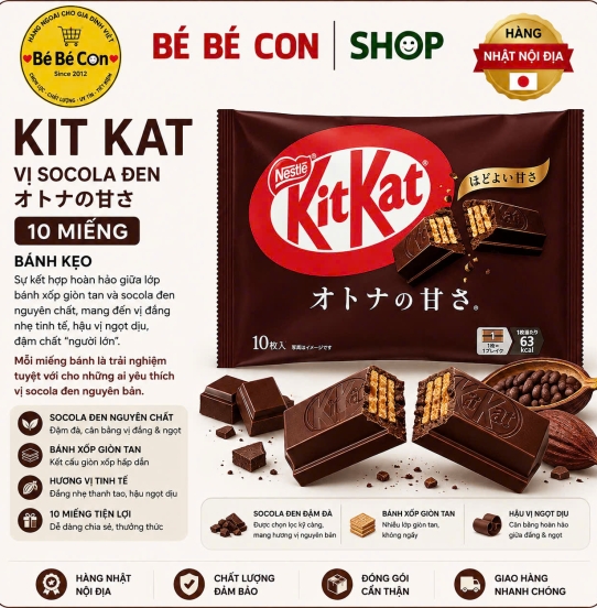 ☕ KitKat Socola Đen  – Đậm Vị Tỉnh Táo Cho Dân Văn Phòng