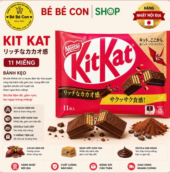 ⚡ KitKat Nhập Khẩu – Giòn Rụm Thơm Ngon,