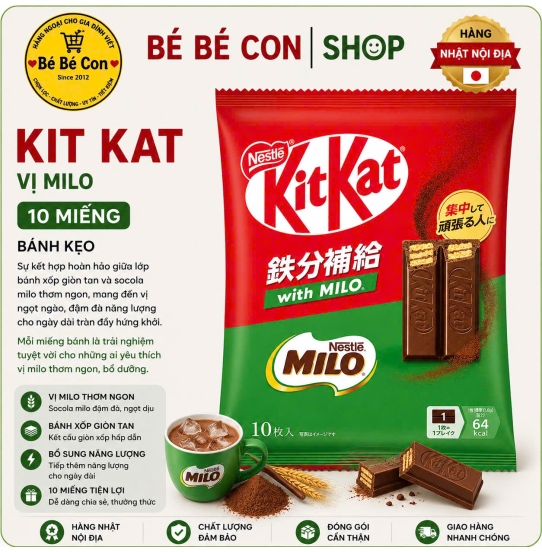 🍵 KitKat MILO – Chuẩn Vị Nhật, Đậm Đà Tinh Tế
