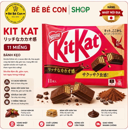 ⚡ KitKat Nhập Khẩu – Giòn Rụm Thơm Ngon,