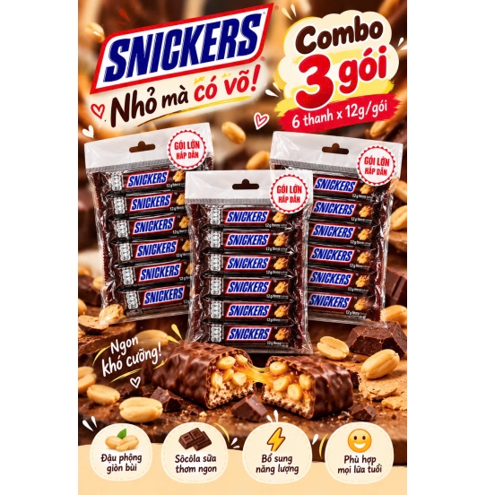 Combo 3 Gói Snickers – Đã Thèm, Thêm Ưu Đãi