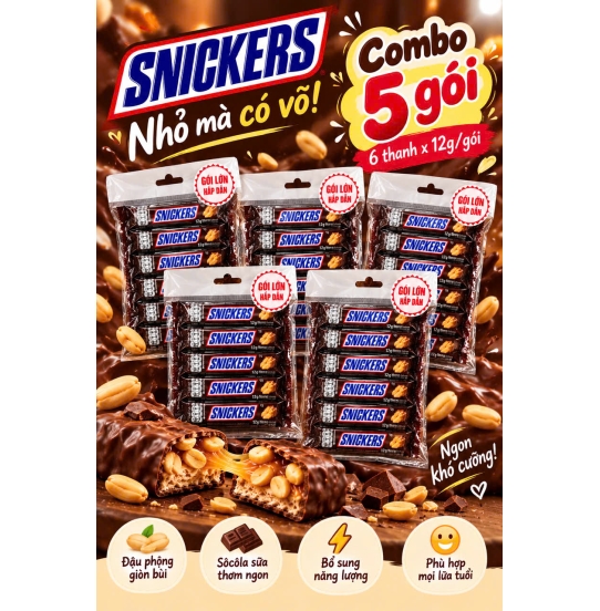 Combo 5 Gói Snickers – Mua Nhiều Giá Cực Tốt!