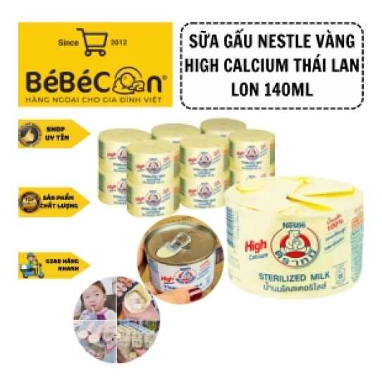 Sữa gấu Nestle vàng High Calcium Thái Lan lon 140ml
